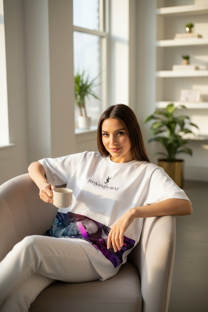 Yves Saint Laurent (YSL) “ARGENT” Oversized T-Shirt