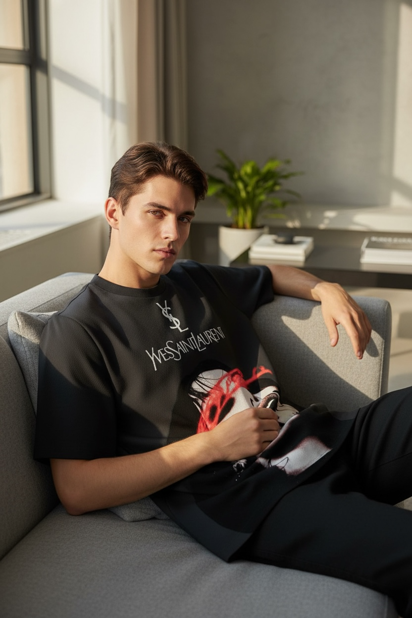 Yves Saint Laurent (YSL) “PASSIONNÈE” Oversized T-Shirt