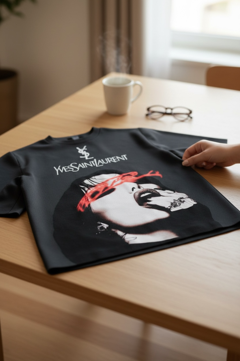 Yves Saint Laurent (YSL) “PASSIONNÈE” Oversized T-Shirt