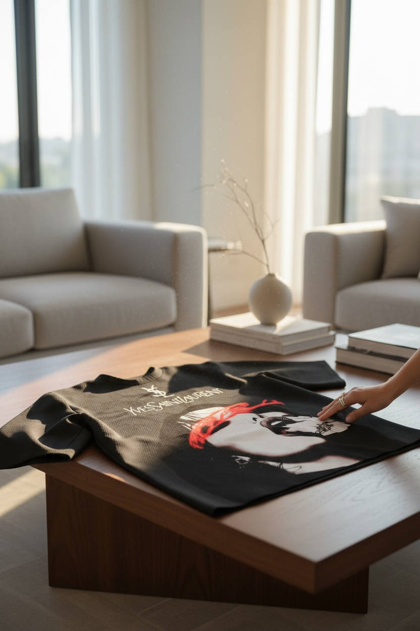 Yves Saint Laurent (YSL) “PASSIONNÈE” Oversized T-Shirt