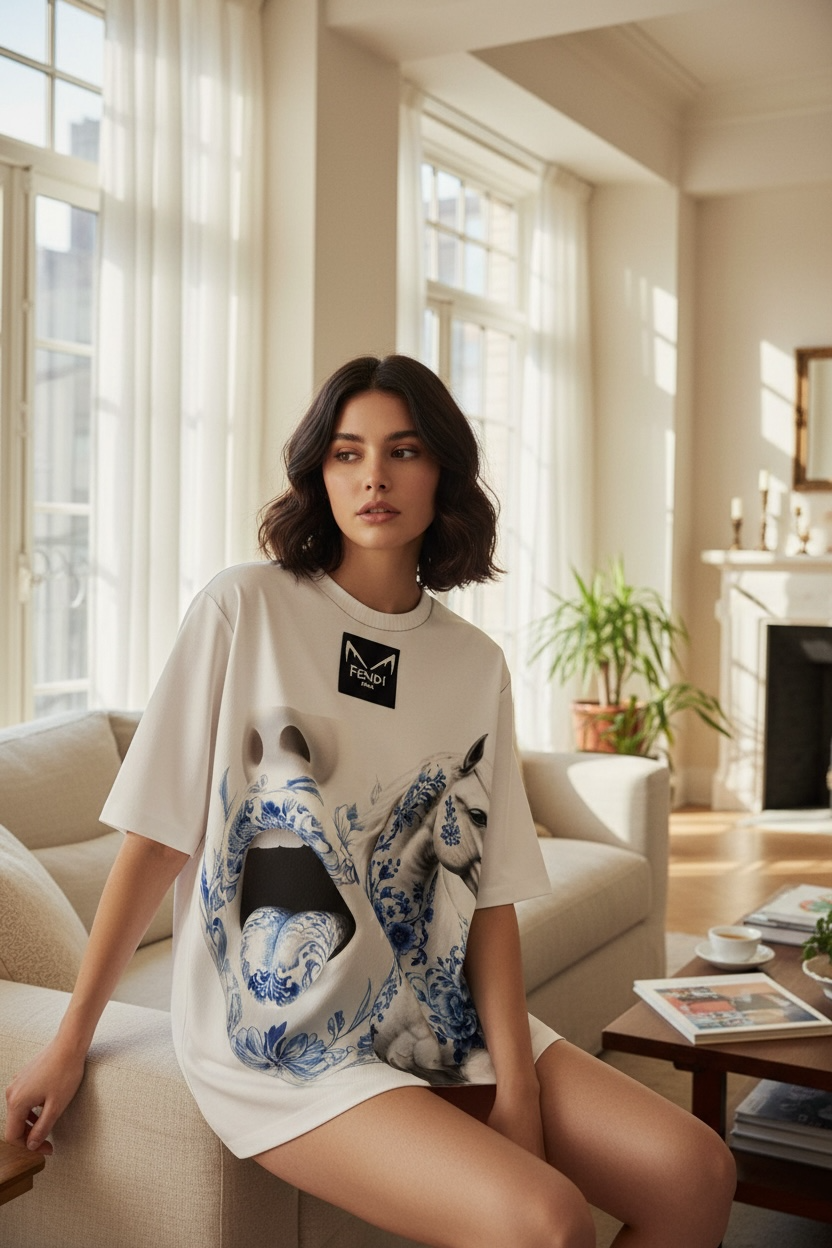 Fendi “AURORA” Oversized T-Shirt